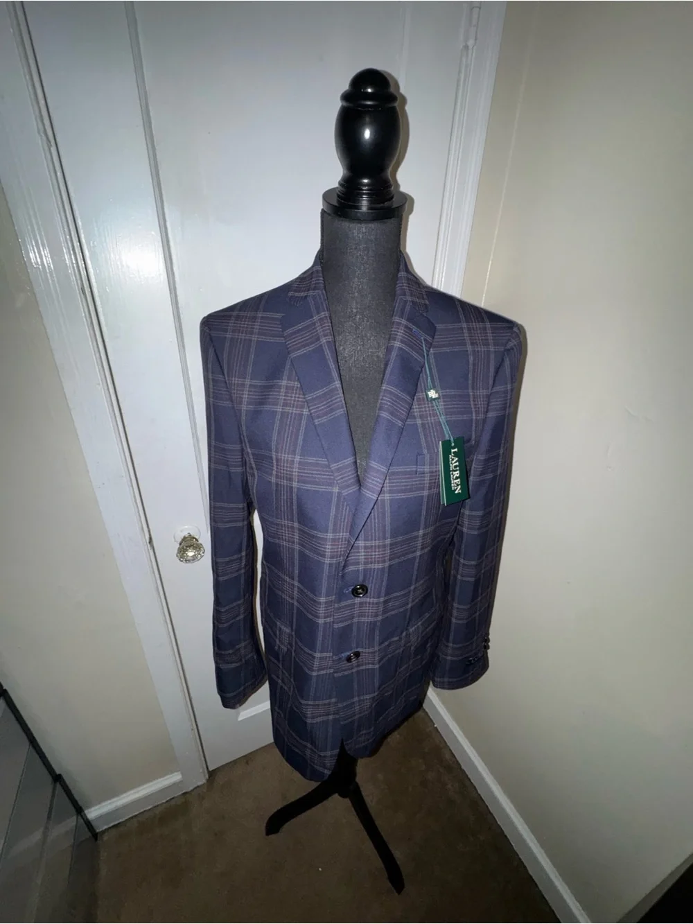 Ralph Lauren Men's Navy Plaid Sport Coat